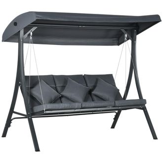 OUTSUNNY Columpio de jard&iacute;n 202x115x168 cm gris oscuro
