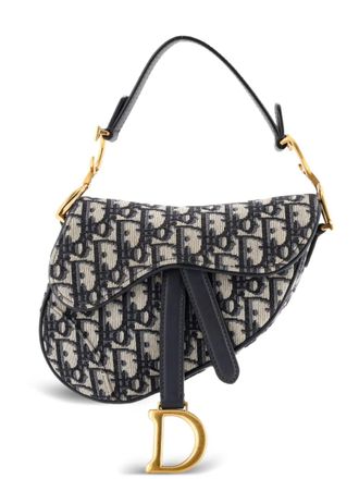 Dior Saddle Handbag Oblique Canvas Mini shoulder bag - Blue