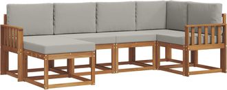 vidaXL Conjunto De Sof&aacute;s De Exterior 6 Uds. Gris Natural Y Claro Vidaxl