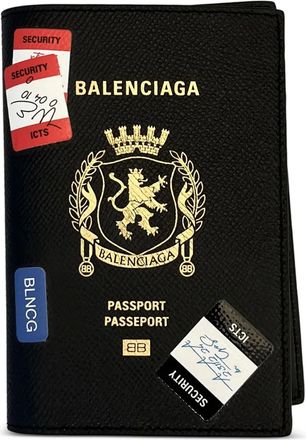 Balenciaga Paspoorthoes met wapenschild met leeuw - Zwart