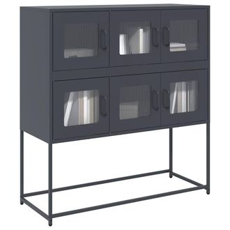 Berkfield Home Sideboard Anthracite 100.5x39x107 cm Cold-rolled Steel in Black