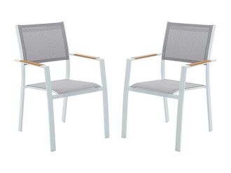 VENTE-UNIQUE.COM Silla de jard&iacute;n metal blanco