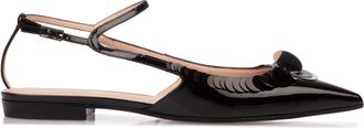 Emporio Armani Womens Slingback Ballerinas in Black Lambskin - Size UK 5