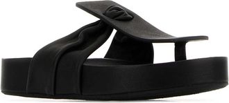 Uma Wang Womens Fusbet Flat Black Leather