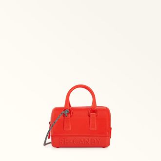 Furla Candy Borsa Mini Grenadine Rosso Poliuretano Termoplastico Riciclato + Corda Riciclata Donna