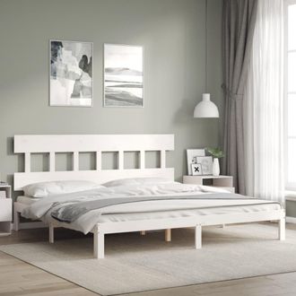vidaXL Vidaxl Estructura De Cama Sin Colch&oacute;n Madera Maciza Blanca 200x200 Cm