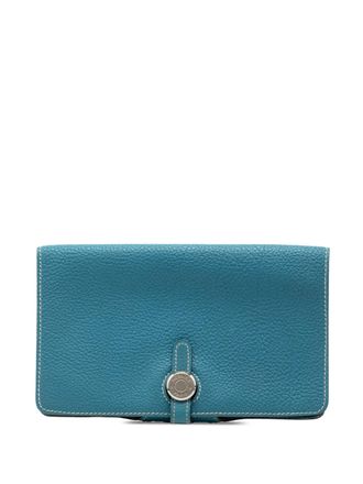 Herm&egrave;s 2003 Togo Dogon Wallet long wallets - Blu