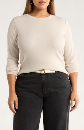 Treasure & Bond Crewneck Knit Top in Grey Chateau at Nordstrom, Size 3X