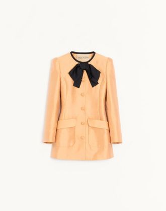 Valentino Shantung Caban Woman MELON/BLACK 36