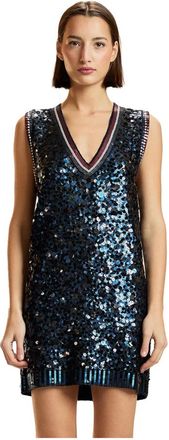 Cynthia Rowley Blair Paillettenjurk - Dames - Feestkleedjes - Blauw - L - Pailletten - Kleedjes