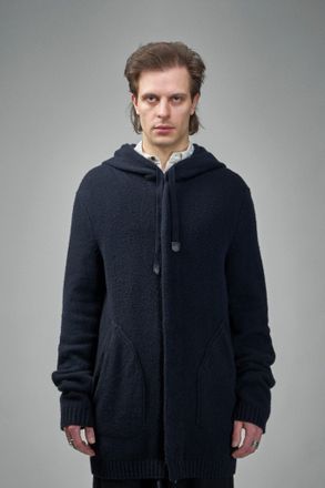 Geoffrey B. Small Extended-Length Long Hooded Cardigan