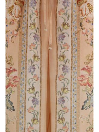 Zimmermann Womens Silk Trousers Roselight Pink Tapestry Floral