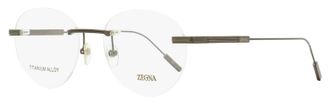 Ermenegildo Zegna Mens Rimless Titanium Eyeglasses EZ5263-H 008 Gunmetal 53mm