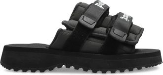 Palm Angels Sandali slides con logo - Nero