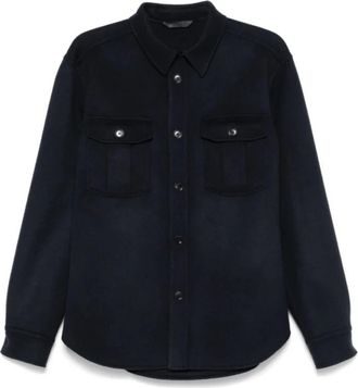 Brioni Middernachtblauw Wol-Kasjmier Overhemdjas - Heren - Zomerjassen - Blauw - XL - Wol - Jassen