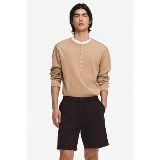 H&M Regular-fit linen-blend shorts in Dark Brown at Nordstrom, Size Xx-Large