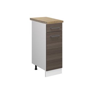 Vicco Mueble Bajo De Cocina R-line, Gris, 30 Cm, Et Roble