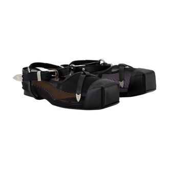Toga Archives Womens Mesh And Leather Strap Sandal Black