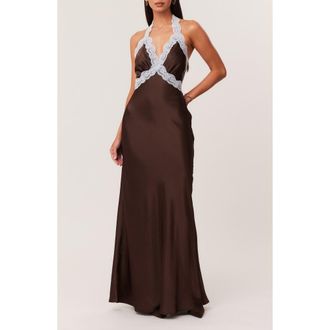 SNDYS Tonya 2.0 Maxi Slipdress in Chocolate at Nordstrom, Size X-Small