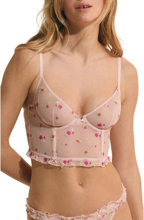 Etam Freesia Underwire Bustier Bra in Imp Fond Rose at Nordstrom, Size 36C