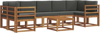 vidaXL Conjunto De Sof&aacute;s De Exterior 8 Uds. Natural Y Antracita Vidaxl