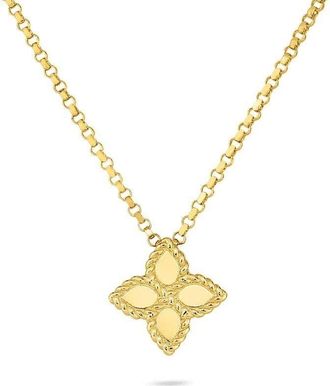 Roberto Coin 18K Yellow Gold Small Princess Flower Pendant Necklace
