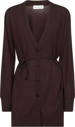 Dries Van Noten Cardigan Lungo Tibati Con Cintura Sottile-Donna