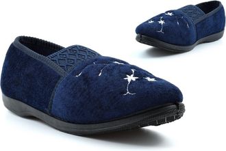 Generic Womens Slip On Slippers Size 8 Carpet Slippers Size 4 Slip On Slipper Ladies Carpet Slipper Sizes 3-8 Navy 8 UK