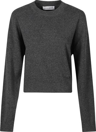 Victoria Beckham Cropped Ribbed Crewneck Sweater