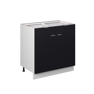 Vicco Mueble Bajo De Cocina Fame-line, Rayas Negras, 80 Cm Sin Encimera