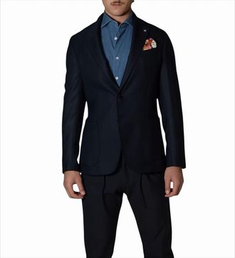 Bharnaba Tailored Blue Single-Breasted Jacket