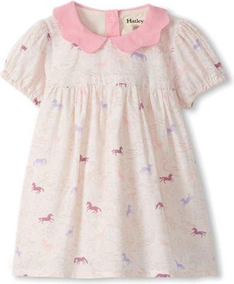 Hatley Kids Grazing Ponies Cotton Dress in Pink at Nordstrom, Size 12-18M