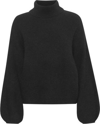 Gestuz Zwarte Coltrui Trui Alphagz Stijl - Dames - Coltruien - Zwart - XL - Wol - Truien & Vesten