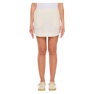 J.W.Anderson Short Skirts, female, White, XS, Curved Hem Mini Skirt
