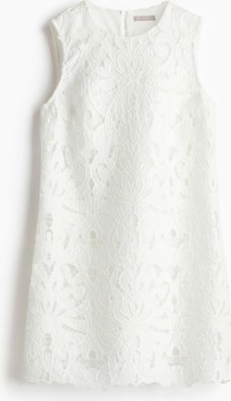 H&M Kleid mit Broderie Anglaise - White