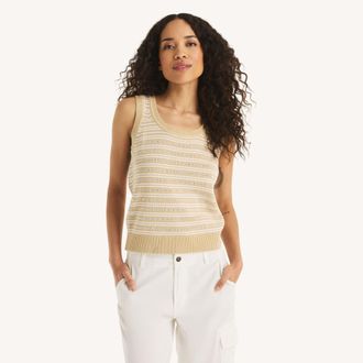 Nautica Womens Striped Sweater Tank
