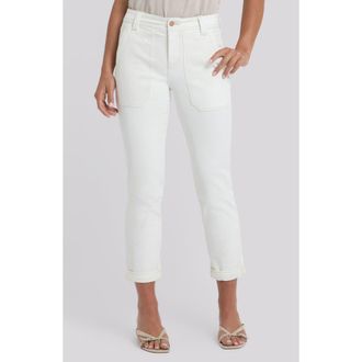 NYDJ Margot Utility Girlfriend Jeans in Vintage White at Nordstrom, Size 00