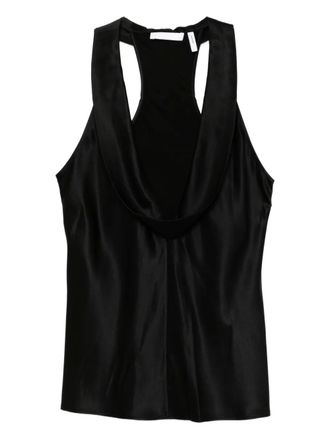 Helmut Lang U-neck silk top - Black
