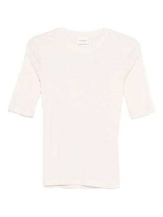 Closed short-sleeve T-shirt - women - Cotton/Modal - M - Pink