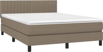 vidaXL Vidaxl - Cama Box Spring Con Colch&oacute;n Tela Gris Taupe 140x200 Cm