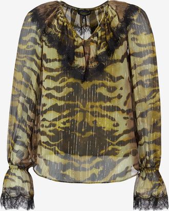 Luisa Spagnoli Langarm-Bluse aus glänzendem Musselin Lorenz