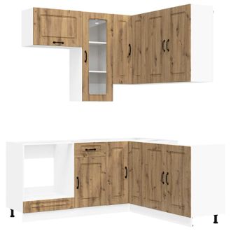 vidaXL Unidad De Cocina Kalmar 8 Uds. Roble Artisan Vidaxl