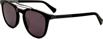 John Varvatos Mens 52 mm Black Silver Sunglasses