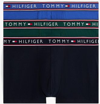 Tommy Hilfiger Mens Cotton Stretch Trunk 3-Pack - Blue - S