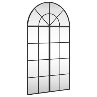 Berkfield Home Wall Mirror Black 60x110 cm Arch Iron