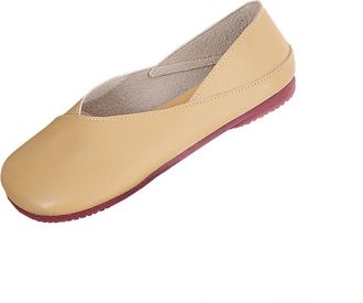 Generic Khaki Ladies Convertible Round Toe Flats with Cushioned Insole and Flexible Wear for Everyday Style