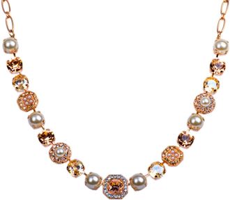Mariana Womens Square Cluster Necklace In Cookie Dough