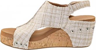 Corkys Footwear Womens Carley Wedge Sandal In Sand Tweed