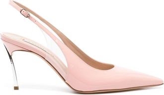 Casadei transparent-panels slingback pumps - women - PVC/Patent Calf Leather/Calf Leather/Calf Leather - 40 - Pink