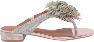 Kurt Geiger Pom Pom T-Bar Flat Sandals